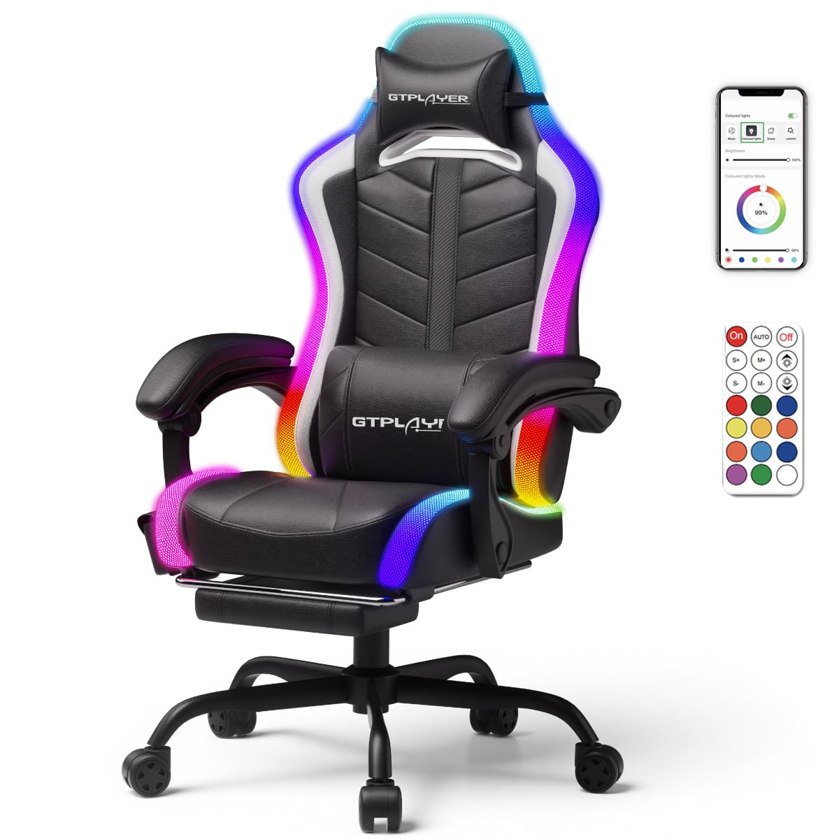 Rgb Gaming Chair - 게이밍 의자, RGB LED 조명이 있는