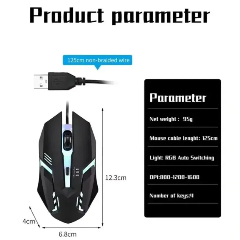 Esports In Gaming - 다채로운 색상의 3버튼 LED e스포츠용 유선