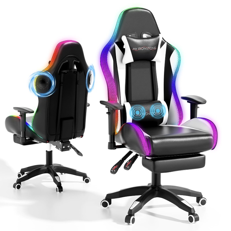 Rgb Gaming Chair - 블루투스 스피커가 내장된 RGB 게이밍 의자,