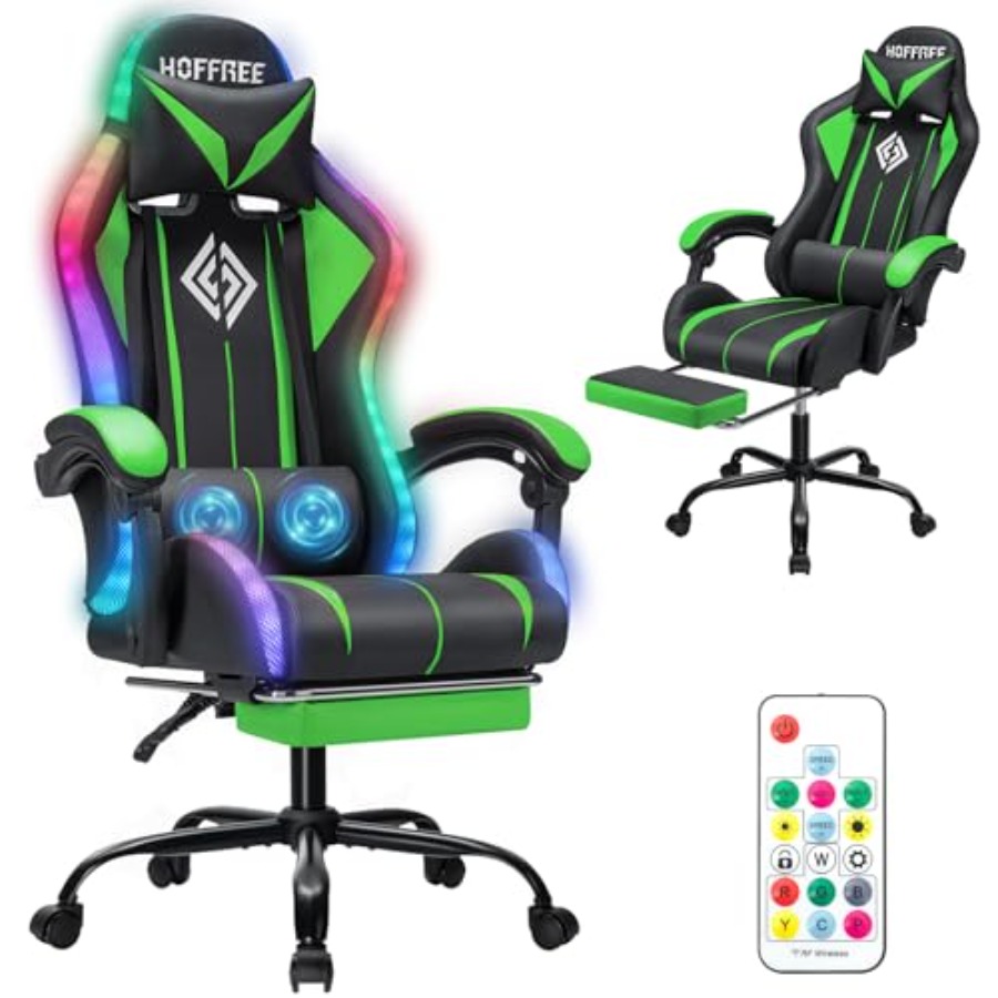 Rgb Gaming Chair - 컴퓨터용 게이밍 의자, PU 가죽 소재,