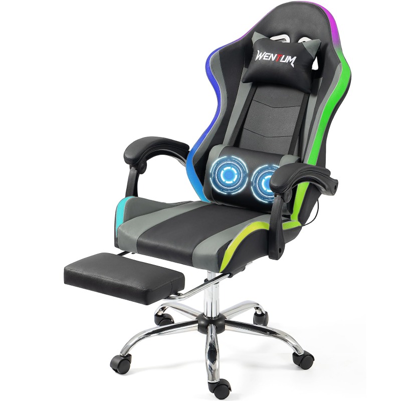 Rgb Gaming Chair - 마사지 기능이 있는 RGB 게이밍 의자,