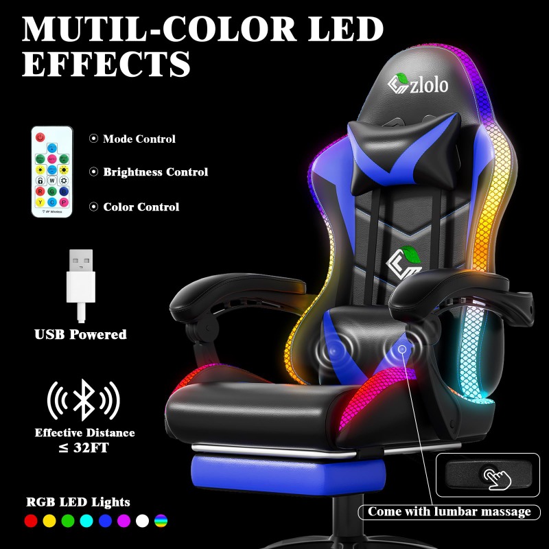 게이밍 의자, 레이싱 스타일 RGB LED 조명 게이밍 - Rgb Gaming Chair 리뷰 및 가격