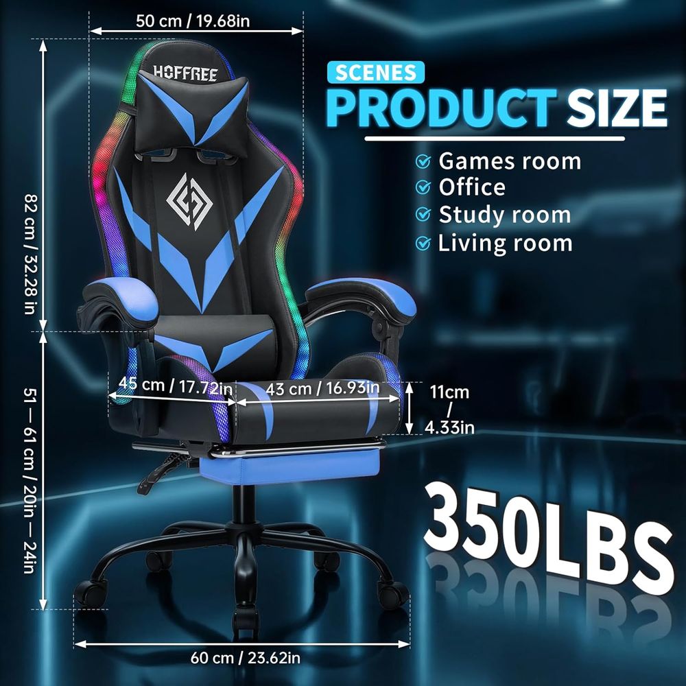 마사지 기능과 LED 조명이 있는 RGB 게이밍 의자, - Rgb Gaming Chair 리뷰 및 가격