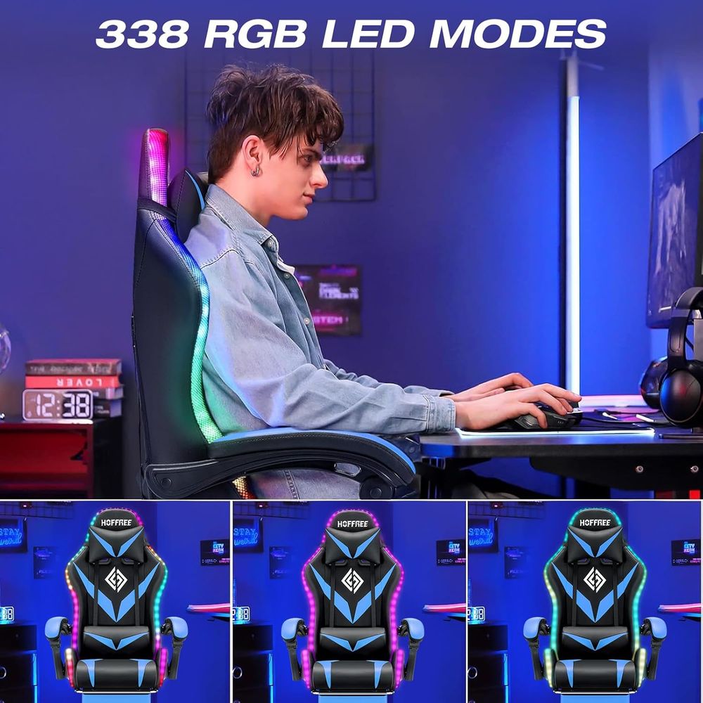 마사지 기능과 LED 조명이 있는 RGB 게이밍 의자, - Rgb Gaming Chair 리뷰 및 가격