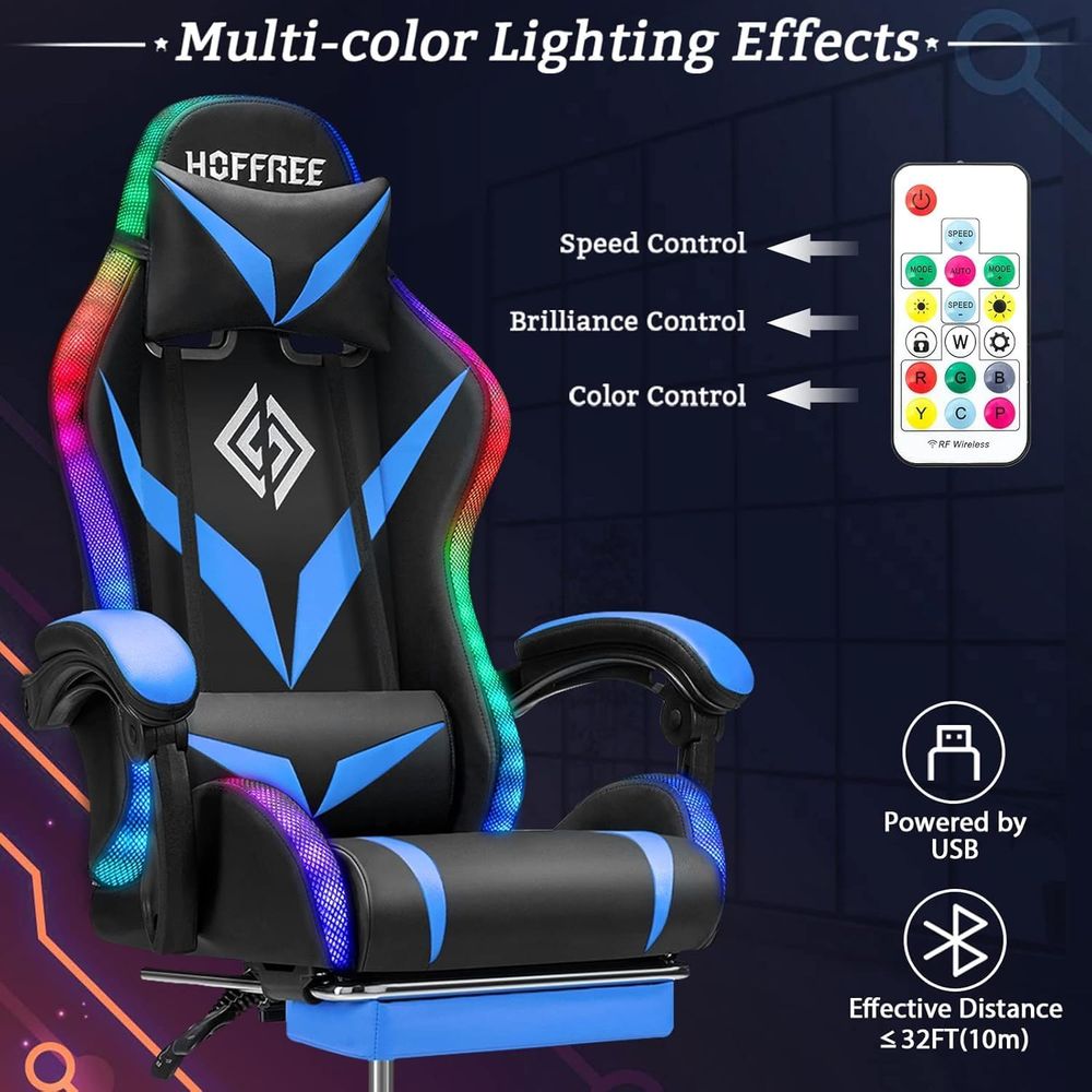마사지 기능과 LED 조명이 있는 RGB 게이밍 의자, - Rgb Gaming Chair 리뷰 및 가격