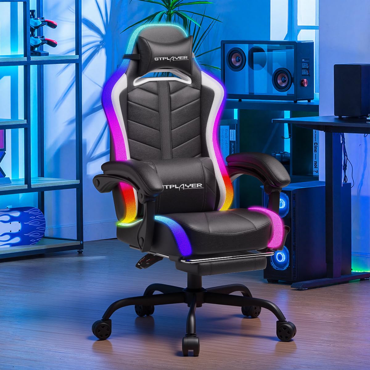 게이밍 의자, RGB LED 조명이 있는 컴퓨터 의자, - Rgb Gaming Chair 리뷰 및 가격