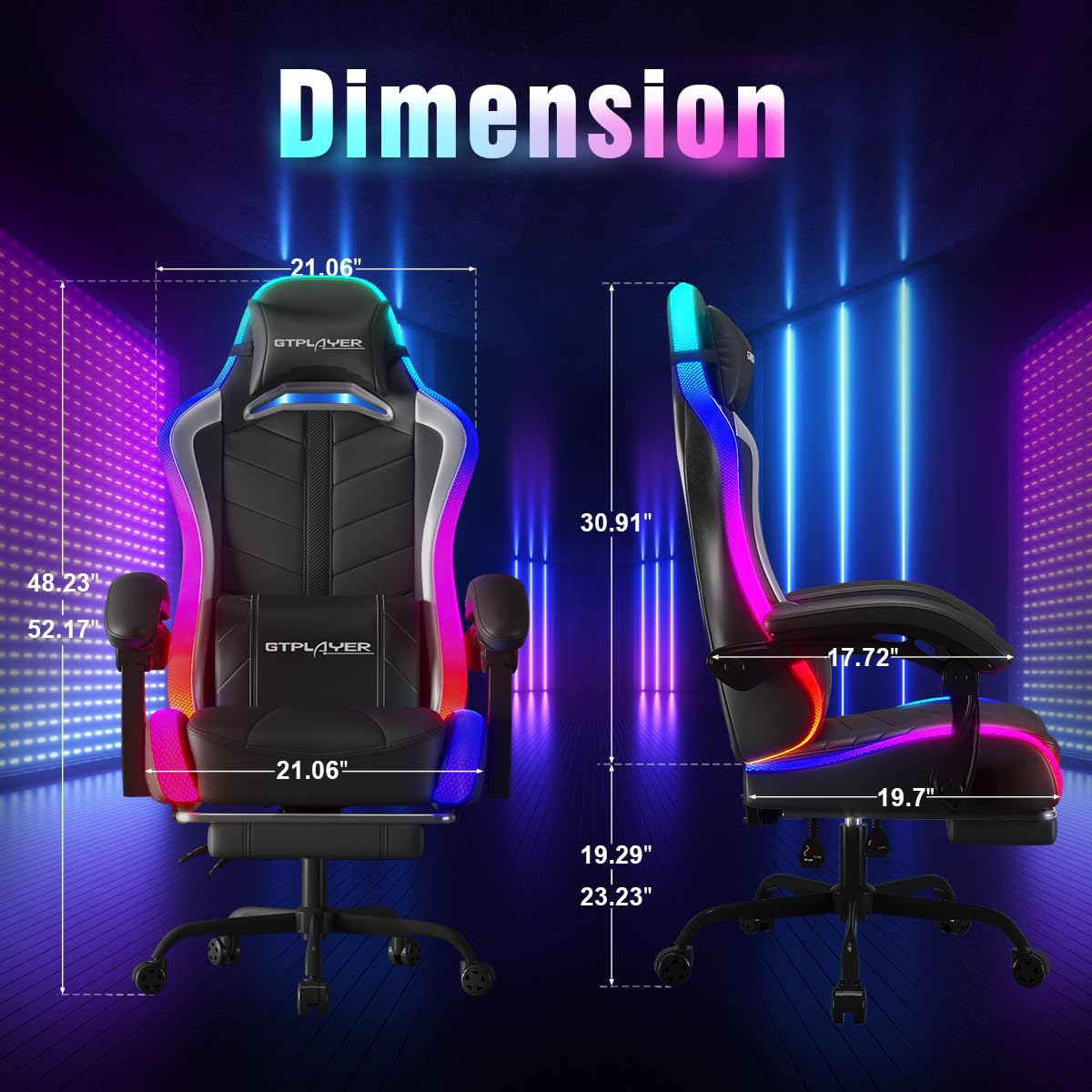 게이밍 의자, RGB LED 조명이 있는 컴퓨터 의자, - Rgb Gaming Chair 리뷰 및 가격