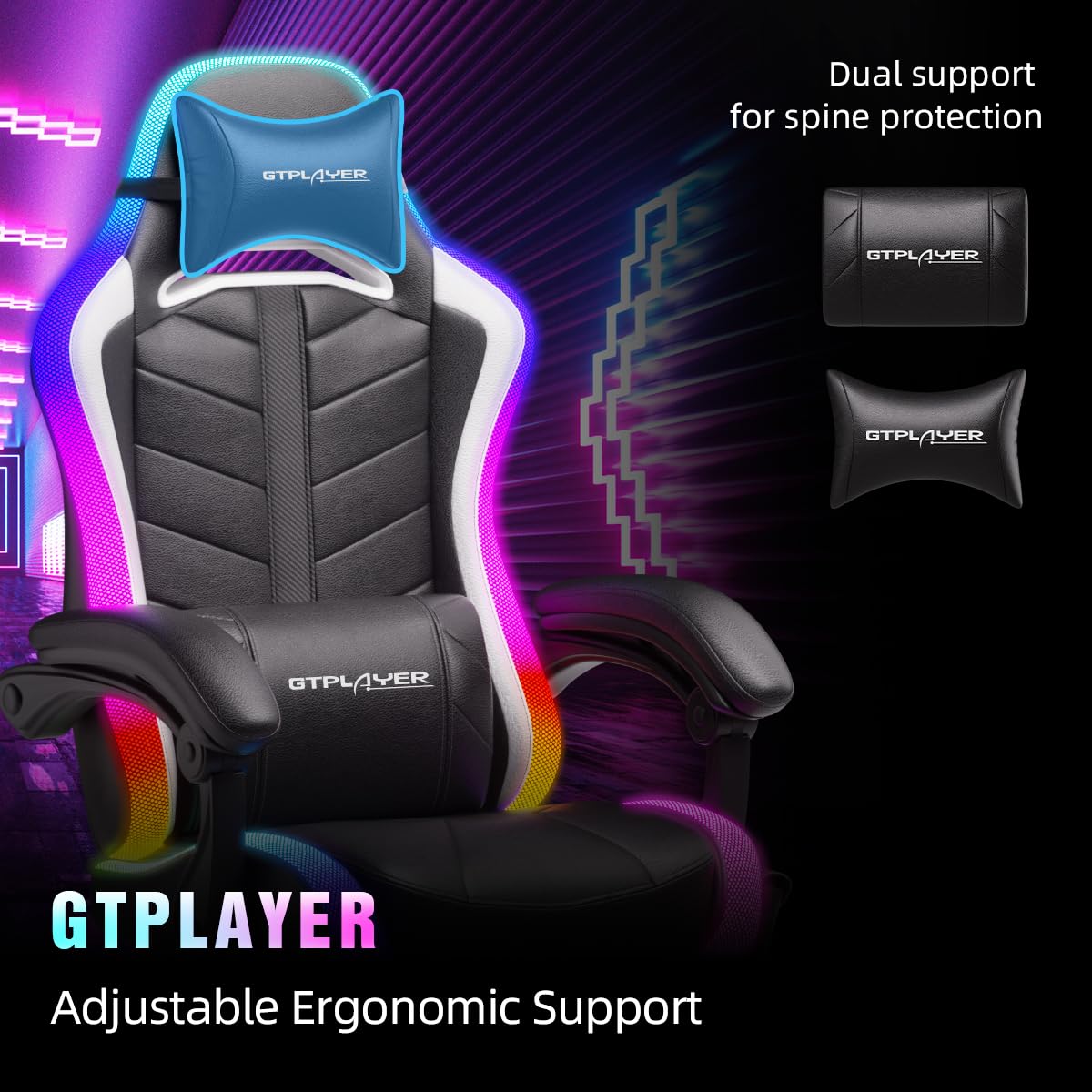 게이밍 의자, RGB LED 조명이 있는 컴퓨터 의자, - Rgb Gaming Chair 리뷰 및 가격