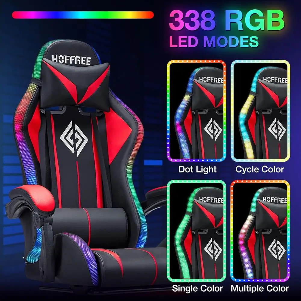 LED RGB 조명, 조절 가능한 요추 지지대 및 연결 - Rgb Gaming Chair 리뷰 및 가격