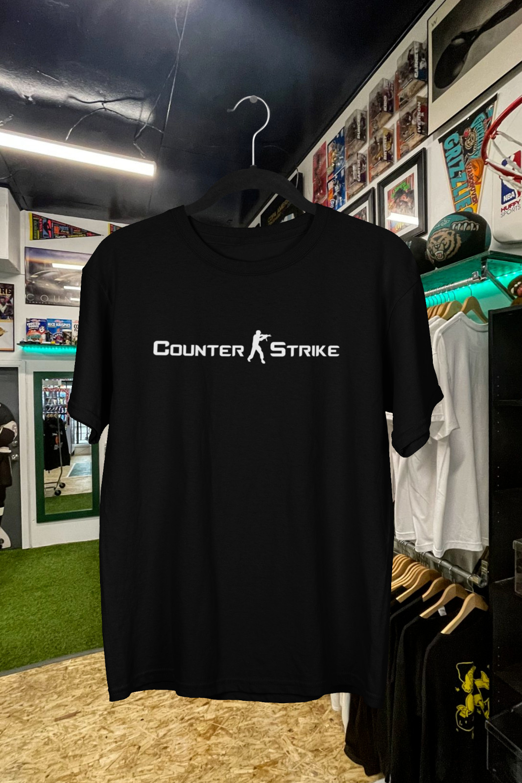 빈티지 카운터 스트라이크 텍스트 로고 티셔츠 - 199 - Esports Gaming Logos 리뷰 및 가격