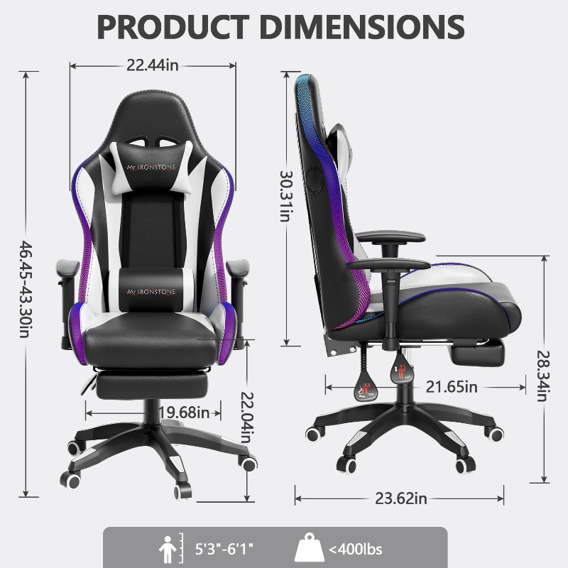 블루투스 스피커가 내장된 RGB 게이밍 의자, LED  - Rgb Gaming Chair 리뷰 및 가격