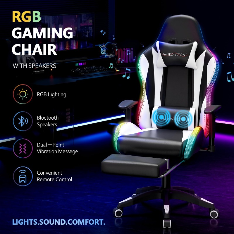 블루투스 스피커가 내장된 RGB 게이밍 의자, LED  - Rgb Gaming Chair 리뷰 및 가격