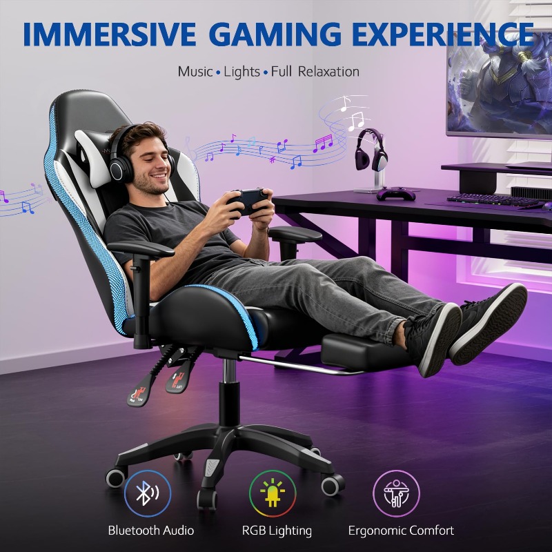 블루투스 스피커가 내장된 RGB 게이밍 의자, LED  - Rgb Gaming Chair 리뷰 및 가격