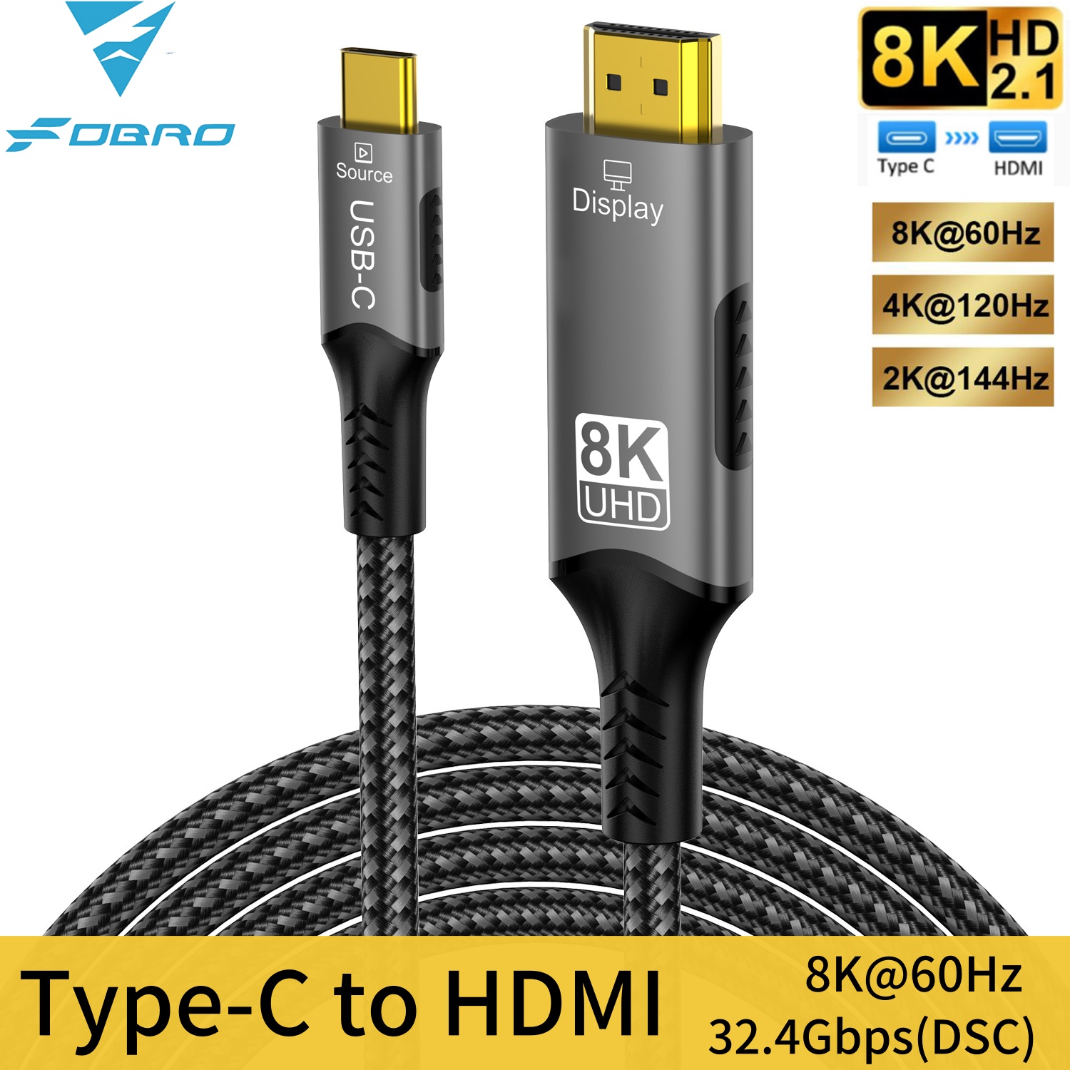 8K 유형 C - HDMI 2.1 케이블 32.4Gbp - Gaming Speaker 2.1 리뷰 및 가격