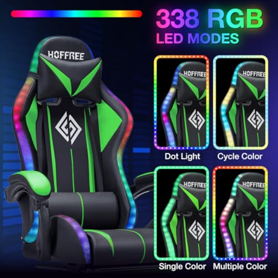 컴퓨터용 게이밍 의자, PU 가죽 소재, 녹색, 내장형 - Rgb Gaming Chair 리뷰 및 가격