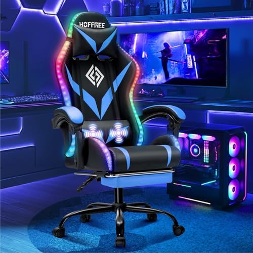 마사지 기능과 발 받침대가 있는 RGB 게이밍 의자 | - Rgb Gaming Chair 리뷰 및 가격