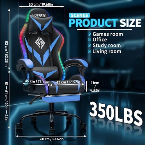 마사지 기능과 발 받침대가 있는 RGB 게이밍 의자 | - Rgb Gaming Chair 리뷰 및 가격