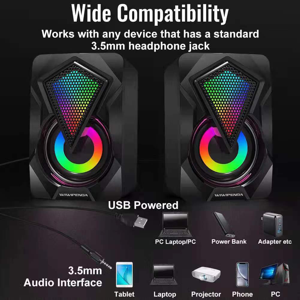 RGB 조명 컴퓨터 스피커 서브우퍼 유선 게이밍 오디오 - Gaming Speaker 2.1 리뷰 및 가격