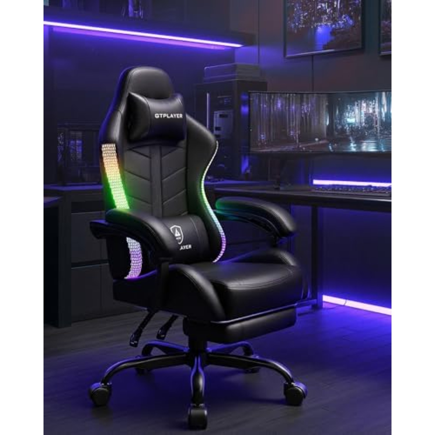 게이밍 의자, 성인용 컴퓨터 게임 의자, RGB 블랙  - Rgb Gaming Chair 리뷰 및 가격